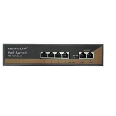 Secure Link 4CH Poe Switch 4 Port PoE Switch Power Over Ethernet + 2 Uplink Port Network Switch (4CH)