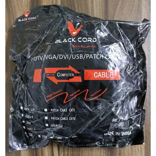BLACK CORD FULL COPPER HDTV/VGA CABLE - Image 3