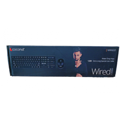COCONUT KEYBOARD MOUSE COMBO WIRED USB MANGO