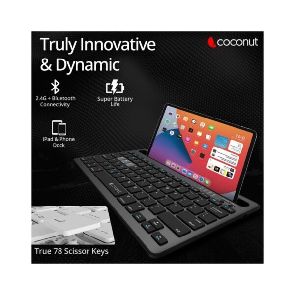 COCONUT KEYBOARD WIRELESS BLUETOOTH EVOLVE WK20 (MULTI DEVICE) - Image 3