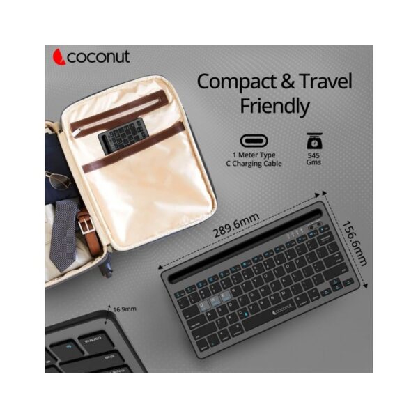 COCONUT KEYBOARD WIRELESS BLUETOOTH EVOLVE WK20 (MULTI DEVICE) - Image 5