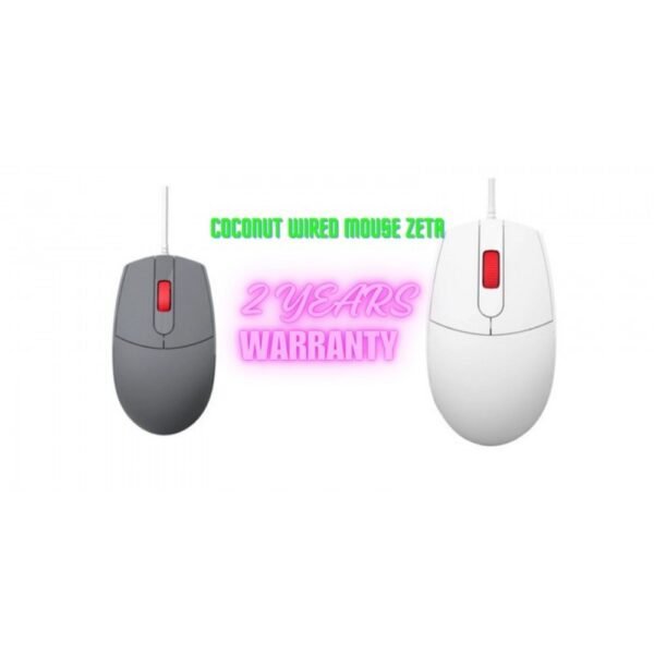 COCONUT WIRED MOUSE ZETA ( 2 YEARS WARRANTY ) GRAY - Image 2
