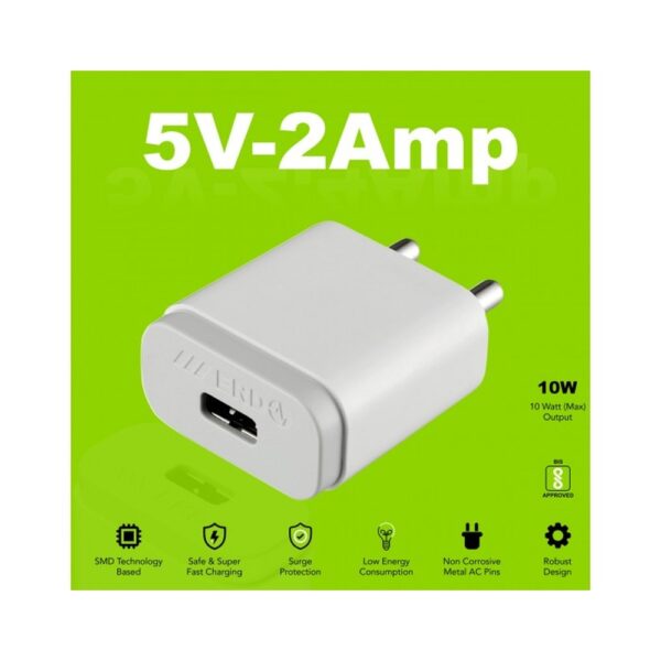 ERD MOBILE CHARGER ADAPTER (WITHOUT CABLE) TC21 USB-A 5V/2A