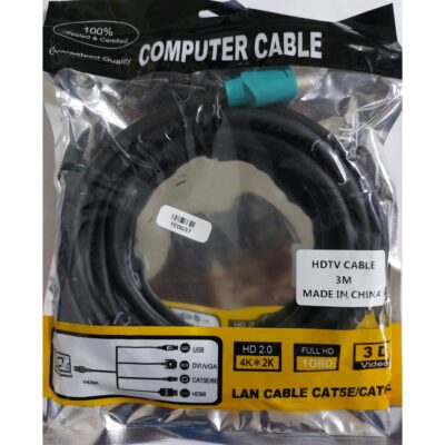 HDTV 3M CABLE CAT5E/CAT6E/HDMI/DVI/VGA/DP/USB