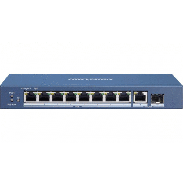 HIKVISION POE SWITCH 8 PORT (8 GIGA POE + 1 GIGA UPLINK + 1 GIGA SFP) 3E0510P - Image 2