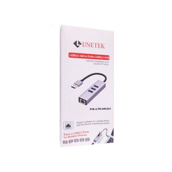 LINETEK USB HUB 3 PORT 3.0 WITH LAN GIGA (USB TO LAN GIGA)