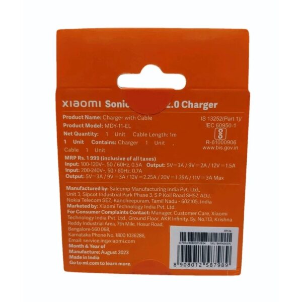 IMPORTED MI 33W SONIC 2.0 CHARGER CABLE COMBO - Image 2
