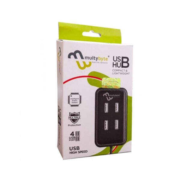 MULTYBYTE USB HUB 4 PORT 2.0 (1 YEAR)