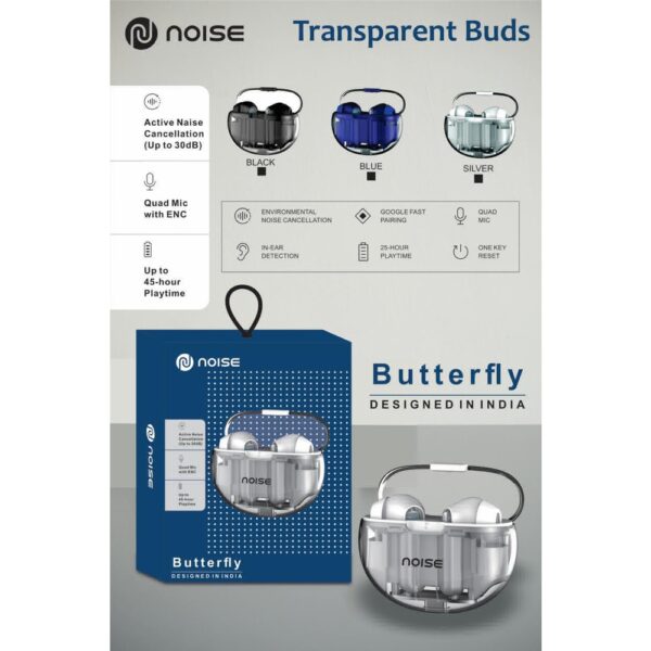 NOISE BUTTERFLY TRANSPARENT EARBUDS