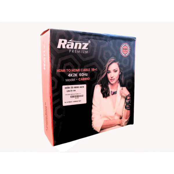 RANZ HDMI CABLE 15M 4K 30HZ 1080P WITH ETHERNET 10.2GB/S SPEED