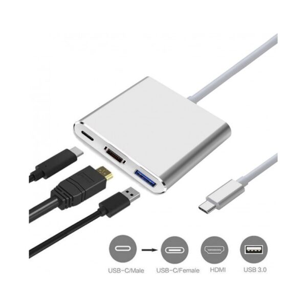 RANZ TYPE C HUB 3 PORT (USB 3.0|HDMI|TYPE C) PREMIUM - Image 2