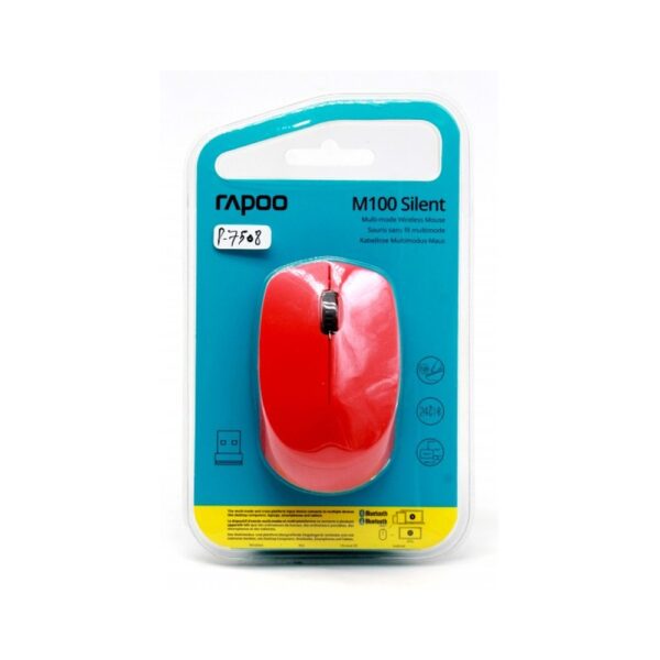 RAPOO MOUSE BLUETOOTH WIRELESS M100 (RED) MULTY MODE
