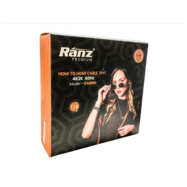 RANZ HDMI CABLE 1.5M 4K 30HZ 1080P WITH ETHERNET 10.2GB/S SPEED