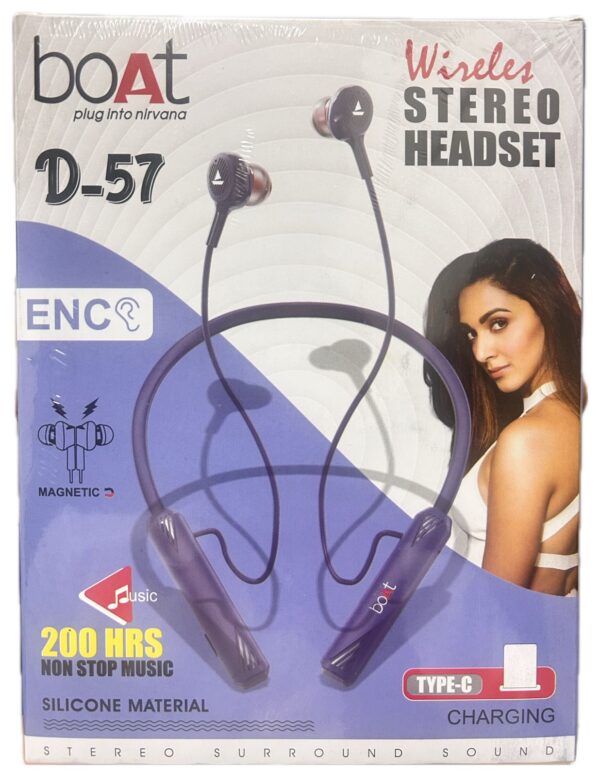 Boat Wireless Stereo Headset D-57 Wireless NeckBand- fun required