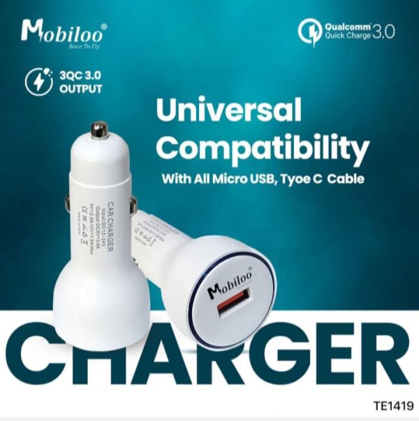 MOBILOO QUALCOMM 3.0 UNIVERSAL COMPATIBILITY CAR CHARGER