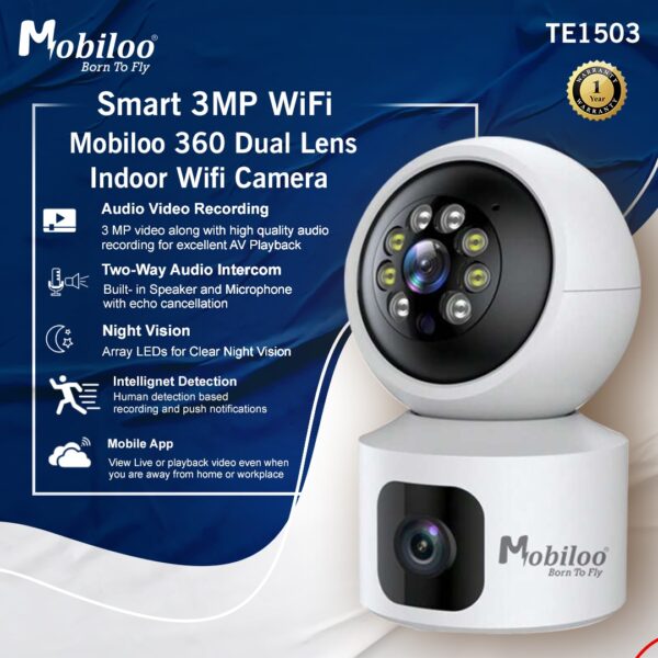 Mobiloo 360 Dual Lens Indoor WiFi Camera - Image 3