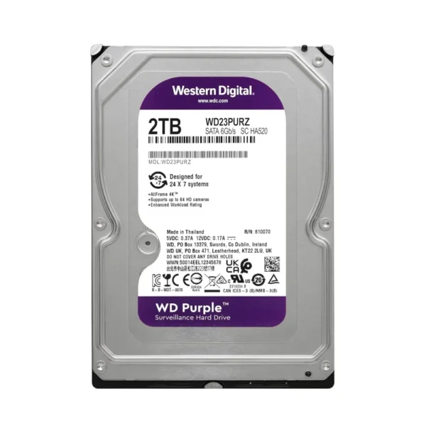 WD 2TB PURPLE SATA 3.5 Inch Surveillance CCTV Hard Disk fun required